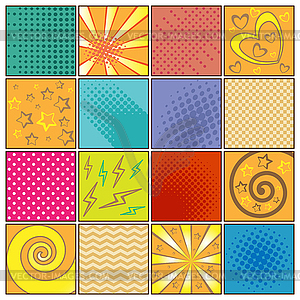 Pop art background set - vector clipart