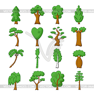 Trees set - vector image