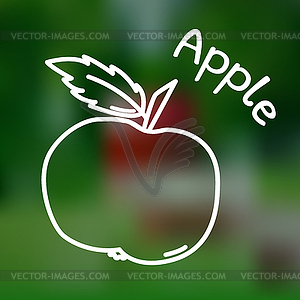 Thin line apple icon - vector clipart