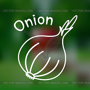 Thin line onion icon - vector clip art