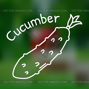 Thin line cucumber icon - vector clipart