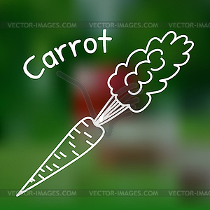 Thin line carrot icon - vector clip art