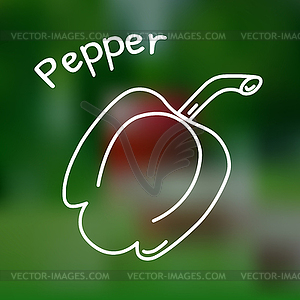 Thin line red pepper icon - vector clipart