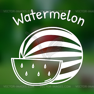 Thin line watermelon icon - vector clipart
