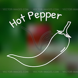 Thin line hot pepper icon - vector clip art