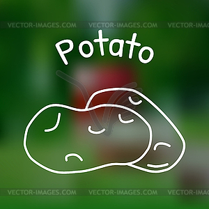 Thin line potato icon - vector image