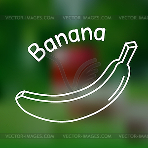 Thin line banana icon - vector image