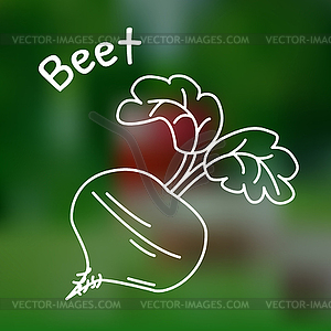 Thin line beet icon - vector clip art