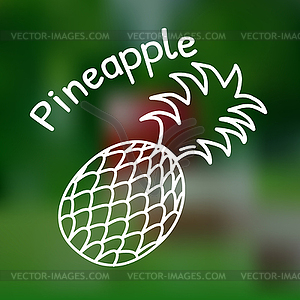 Thin line pineapple icon - vector clip art