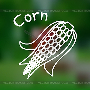 Thin line corn icon - vector image