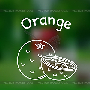 Тонкая линия оранжевый значок - векторный рисунок