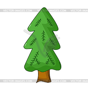 Spruce tree icon, cartoon style - royalty-free vector clipart
