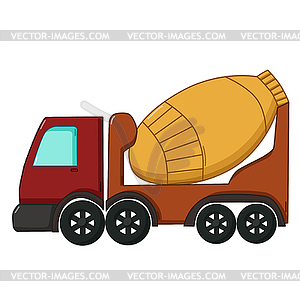 Concrete mixer icon, cartoon style - royalty-free vector clipart