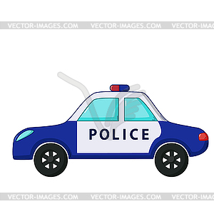 Полиция значок автомобиля, стиль мультяшныйа - иллюстрация в векторном формате