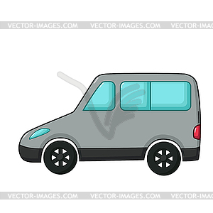 Minivan icon, cartoon style - vector clipart