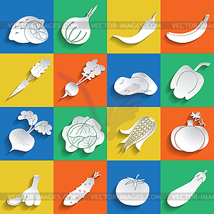 Set of fruits and vegetables - stock vector clipart