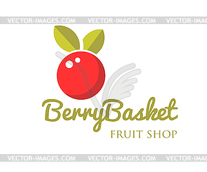 Современный яркий ягодный логотип - векторное изображение клипарта