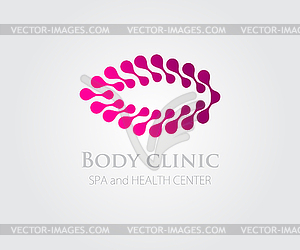 With abstract pink flower symbol - vector clipart