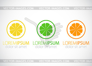 Lemon, lime and orange - logo sign - vector clipart / vector image