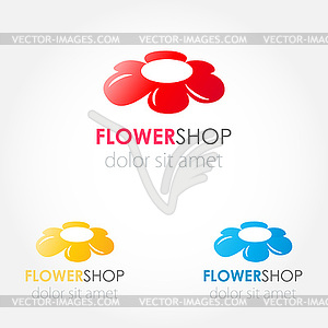 Abstract flower logo sign - royalty-free vector clipart