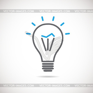 Light bulb icon - color vector clipart