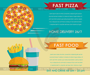 Fast food concept banner - vector clipart / vector image
