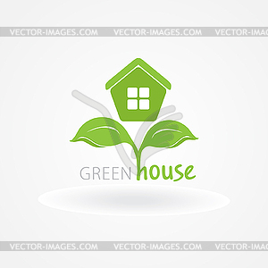 Ecological house icon - color vector clipart