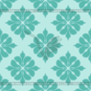 Seamless damask pattern in blue colors. background - vector clipart