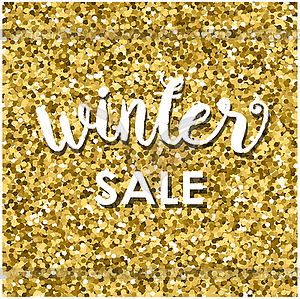 Gold glitter background with white circle banner an - vector image