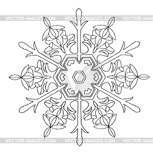 Snowflake, abstract drawing - vector image