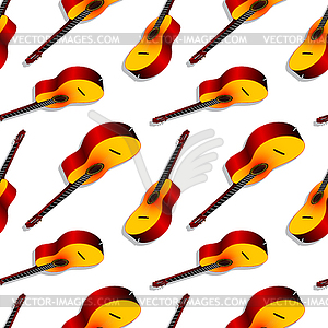 Classic guitars pattern - vector clipart