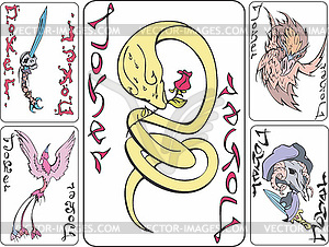 Set of playing joker cards with animals - vector clipart / vector image