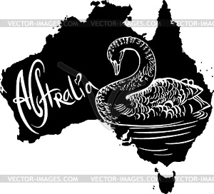 Black swan as Australian symbol - vector clipart