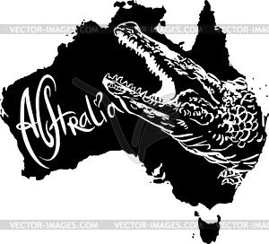 Crocodile as Australian symbol - vector image