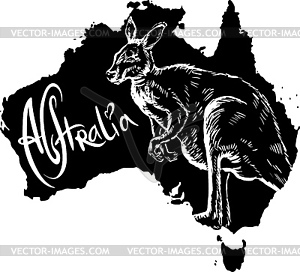 Kangaroo as Australian symbol - vector clipart