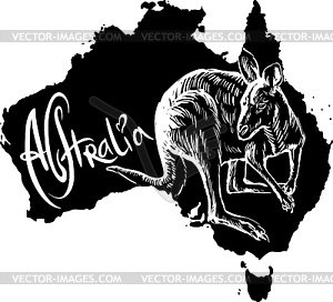 Kangaroo as Australian symbol - vector image