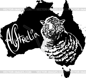 Merino ewe as Australian symbol - vector clipart