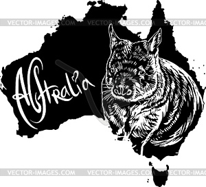 Wombat as Australian symbol - vector clipart