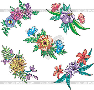 Miscellaneous flowers for ornaments - vector clipart