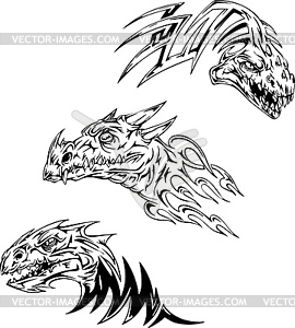 Dinosaur tattoos - vector clip art