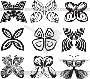 Stylized butterflies - vector image