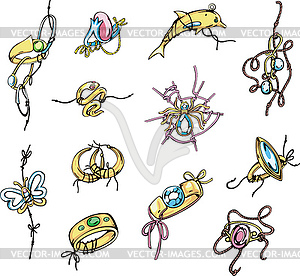 Set of jewelry - vector clipart