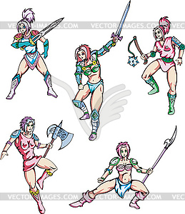 Dangerous fascinating amazons - vector image