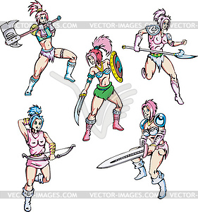 Dangerous fascinating amazons - vector clipart