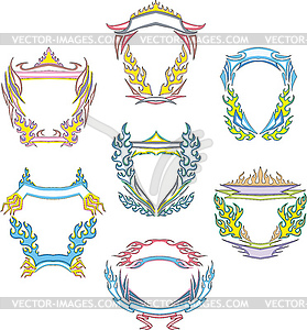 Decorative tribal frames of flames - vector image