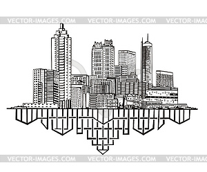 Atlanta, GA Skyline - векторизованный клипарт