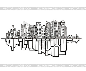 Линия горизонта Нью-Йорка - рисунок в векторе