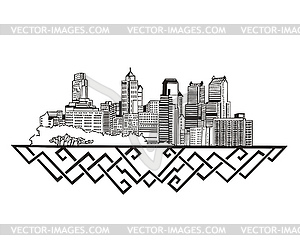 Philadelphia, PA Skyline - векторное изображение