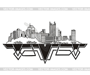 Pittsburgh, PA Skyline - vector clipart / vector image