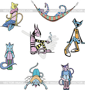 Set of exquisite cats - vector EPS clipart